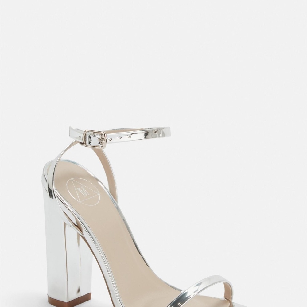 Silver Block Heel